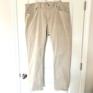 Gap 1969 Slim Fit Corduroy Pants Tan Khaki Mens 40x 32 Zip Casual Chinos Preppy